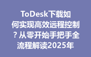ToDesk下载如何实现高效远程控制？从零开始手把手全流程解读2025年-ToDesk官方下载|远程桌面控制