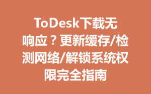 ToDesk下载无响应？更新缓存/检测网络/解锁系统权限完全指南-ToDesk官方下载|远程桌面控制
