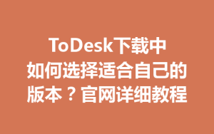 ToDesk下载中如何选择适合自己的版本？官网详细教程-ToDesk官方下载|远程桌面控制