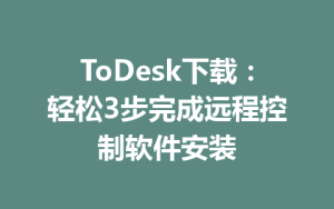ToDesk下载：轻松3步完成远程控制软件安装-ToDesk官方下载|远程桌面控制