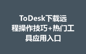 ToDesk下载远程操作技巧+热门工具应用入口-ToDesk官方下载|远程桌面控制
