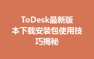 ToDesk最新版本下载安装包使用技巧揭秘-ToDesk官方下载|远程桌面控制