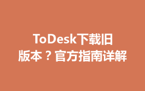 ToDesk下载旧版本？官方指南详解-ToDesk官方下载|远程桌面控制