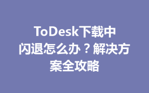 ToDesk下载中闪退怎么办？解决方案全攻略-ToDesk官方下载|远程桌面控制