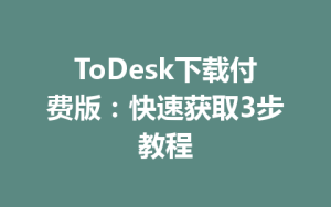 ToDesk下载付费版：快速获取3步教程-ToDesk官方下载|远程桌面控制