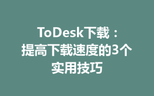 ToDesk下载：提高下载速度的3个实用技巧-ToDesk官方下载|远程桌面控制
