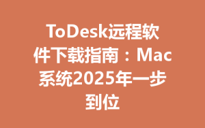 ToDesk远程软件下载指南：Mac系统2025年一步到位-ToDesk官方下载|远程桌面控制