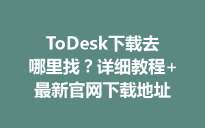 ToDesk下载去哪里找？详细教程+最新官网下载地址-ToDesk官方下载|远程桌面控制