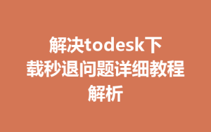 解决todesk下载秒退问题详细教程解析-ToDesk官方下载|远程桌面控制